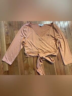 No Comment Wrap Crossover Crop Top Sz L Color most like 2nd Pic Great Like New